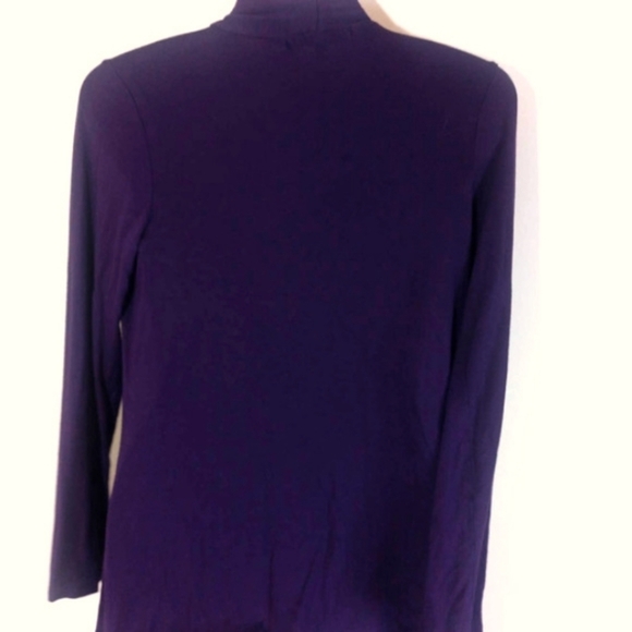 Always Indigo Women Sz S Purple Cardigan Jersey Knit Drape Work Office Business - Picture 5 of 7